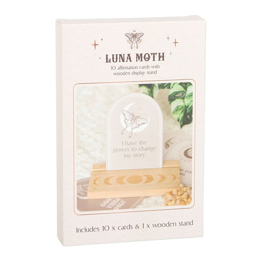 Luna Moth Affirmation Cards with Wooden Stand N/A