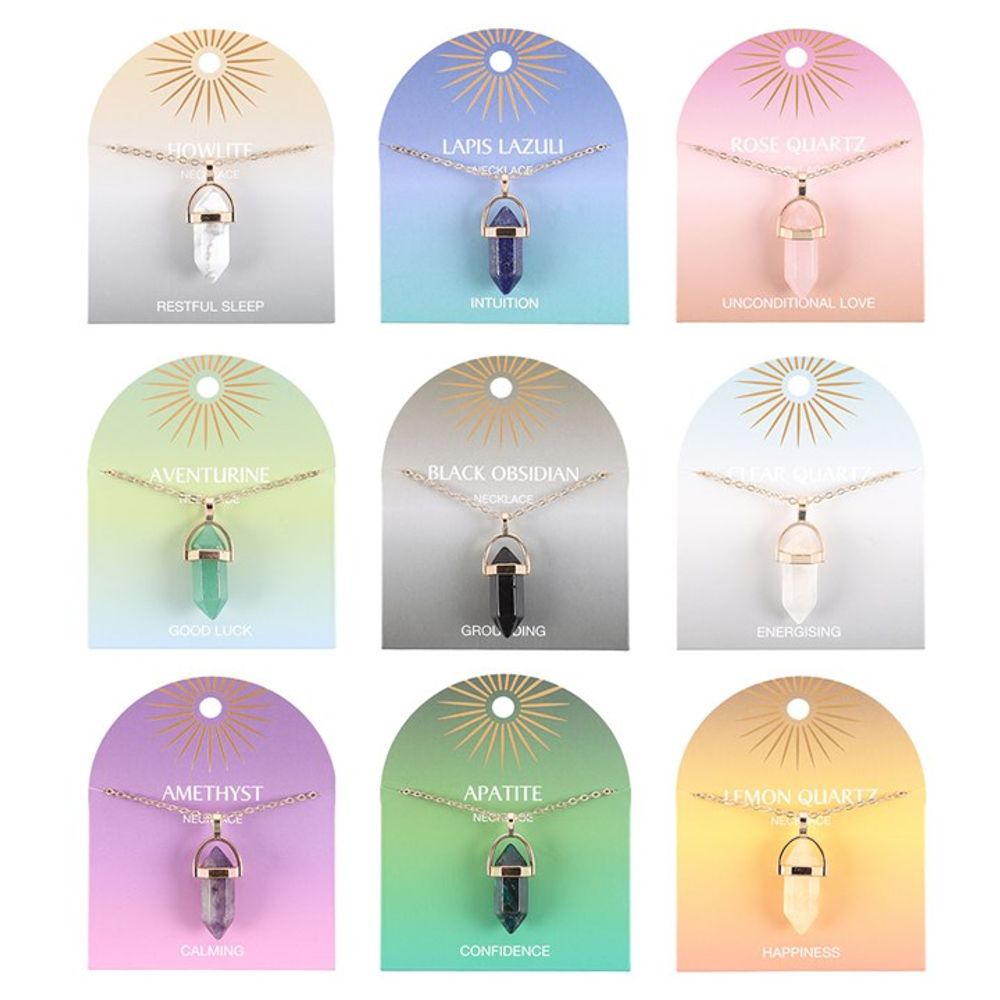 Set of 9 Crystal Pendant Necklaces N/A