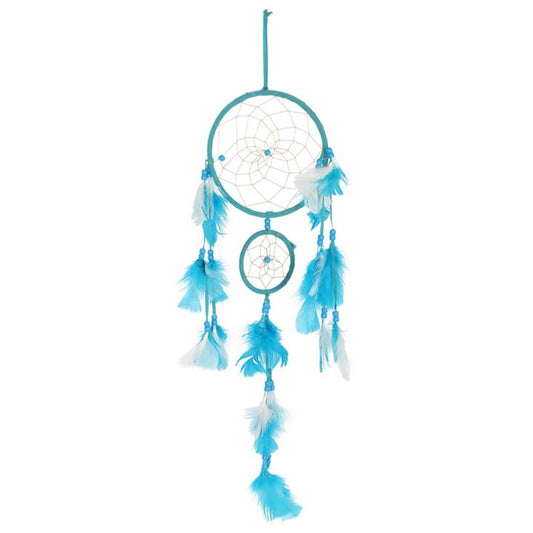 Teal Double Dreamcatcher with Tassels N/A