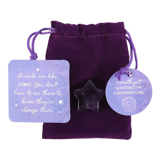 Friends Are Like Stars Lucky Amethyst Crystal Star in a Bag N/A