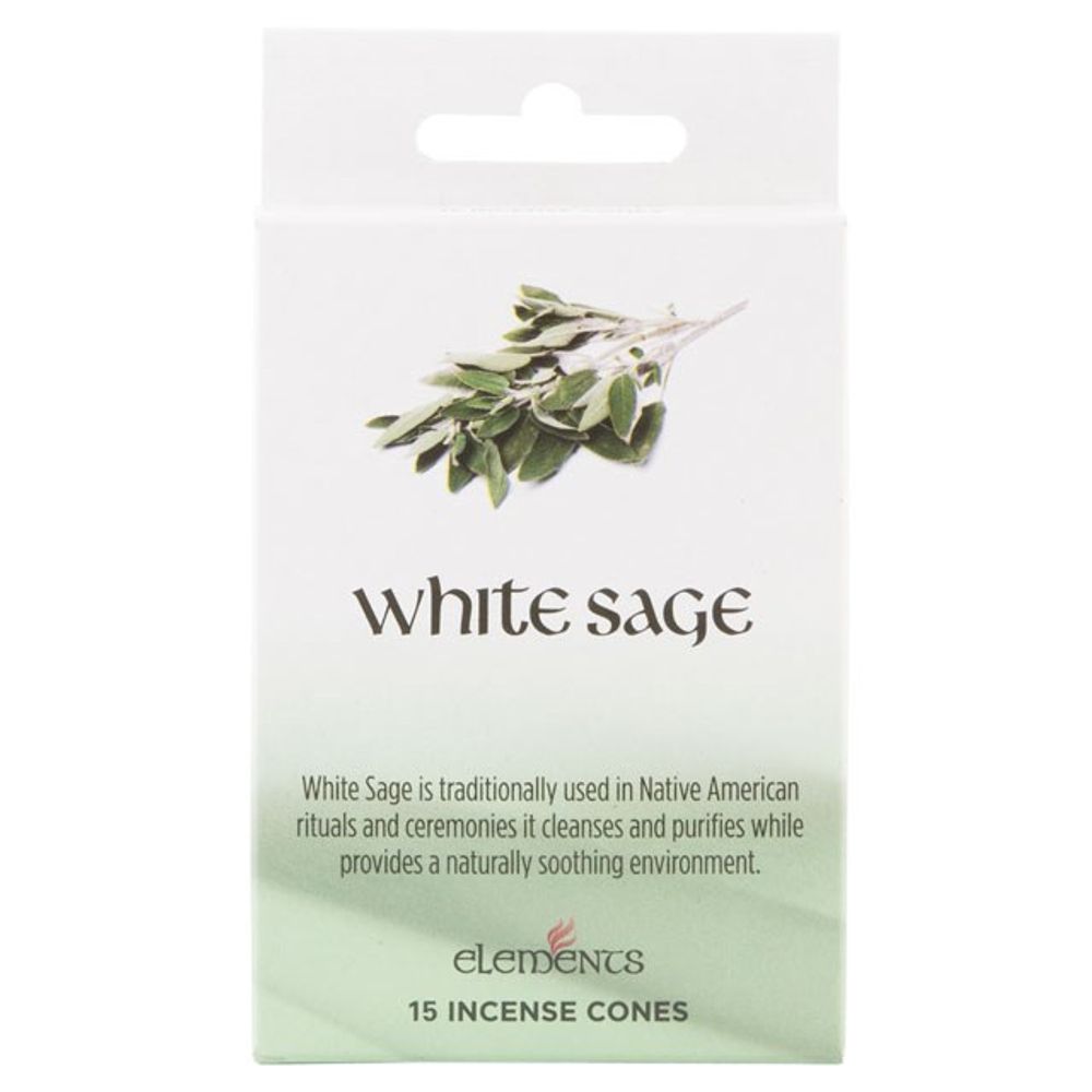 Set of 12 Packets of Elements White Sage Incense Cones N/A