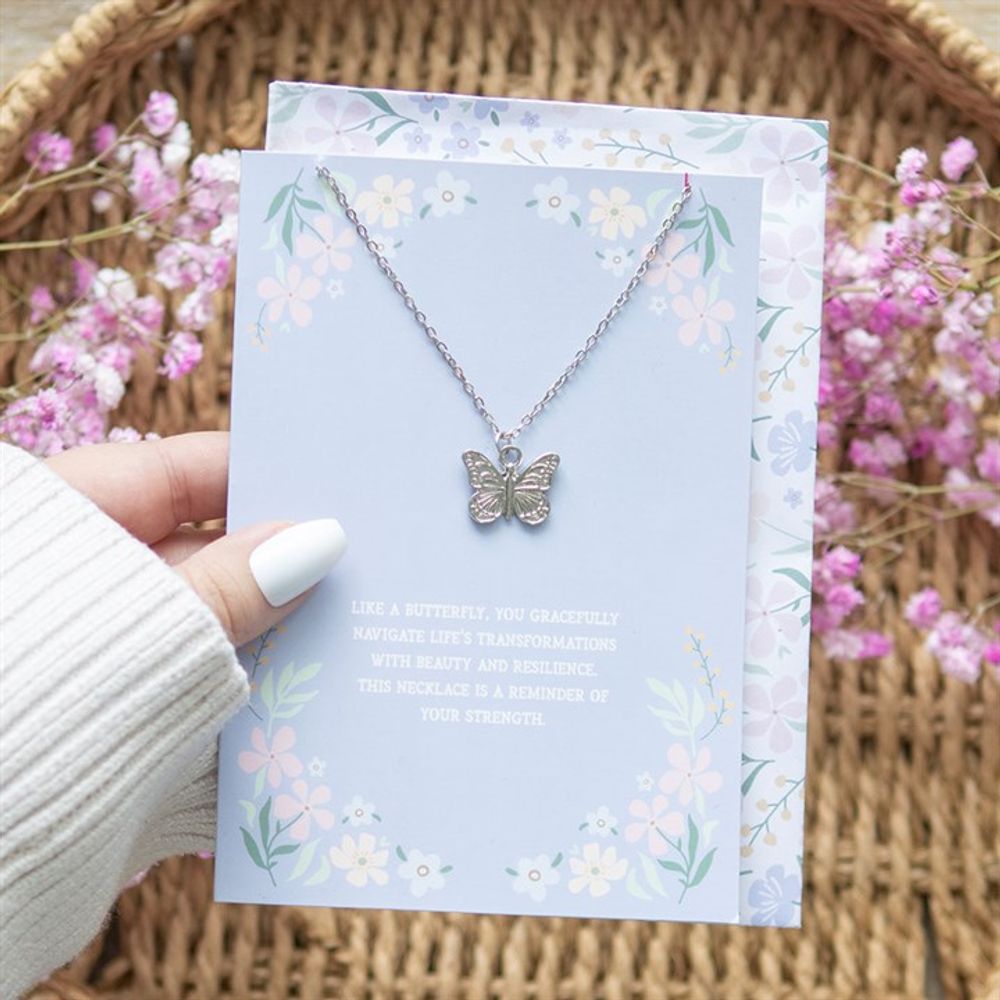 Butterfly Necklace on Greeting Card N/A