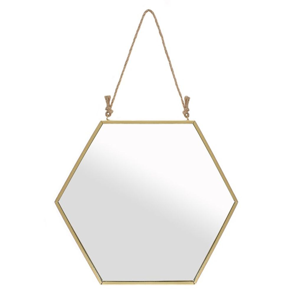 Large Gold Geometric Mirror N/A