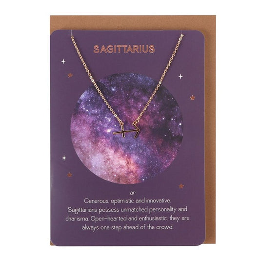 Sagittarius Zodiac Necklace Card N/A