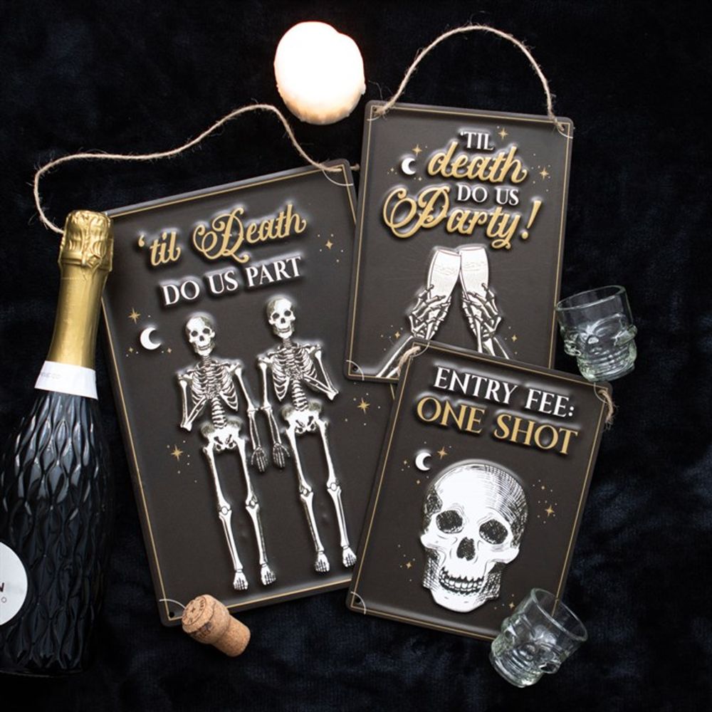 Til Death Do Us Party Champagne Hanging Metal Sign N/A