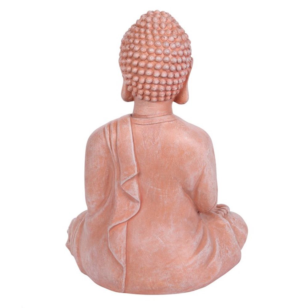 Terracotta Effect 52cm Sitting Garden Buddha N/A