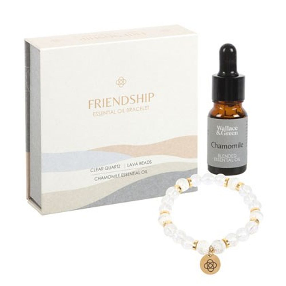 Friendship Clear Quartz Essential Oil Bracelet N/A