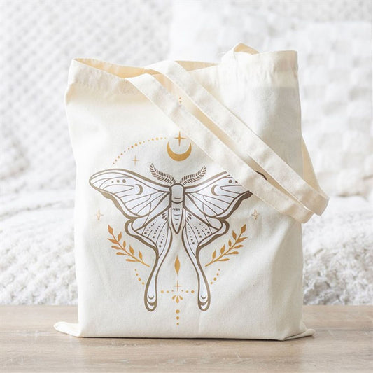 Light Luna Moth Polycotton Tote Bag N/A