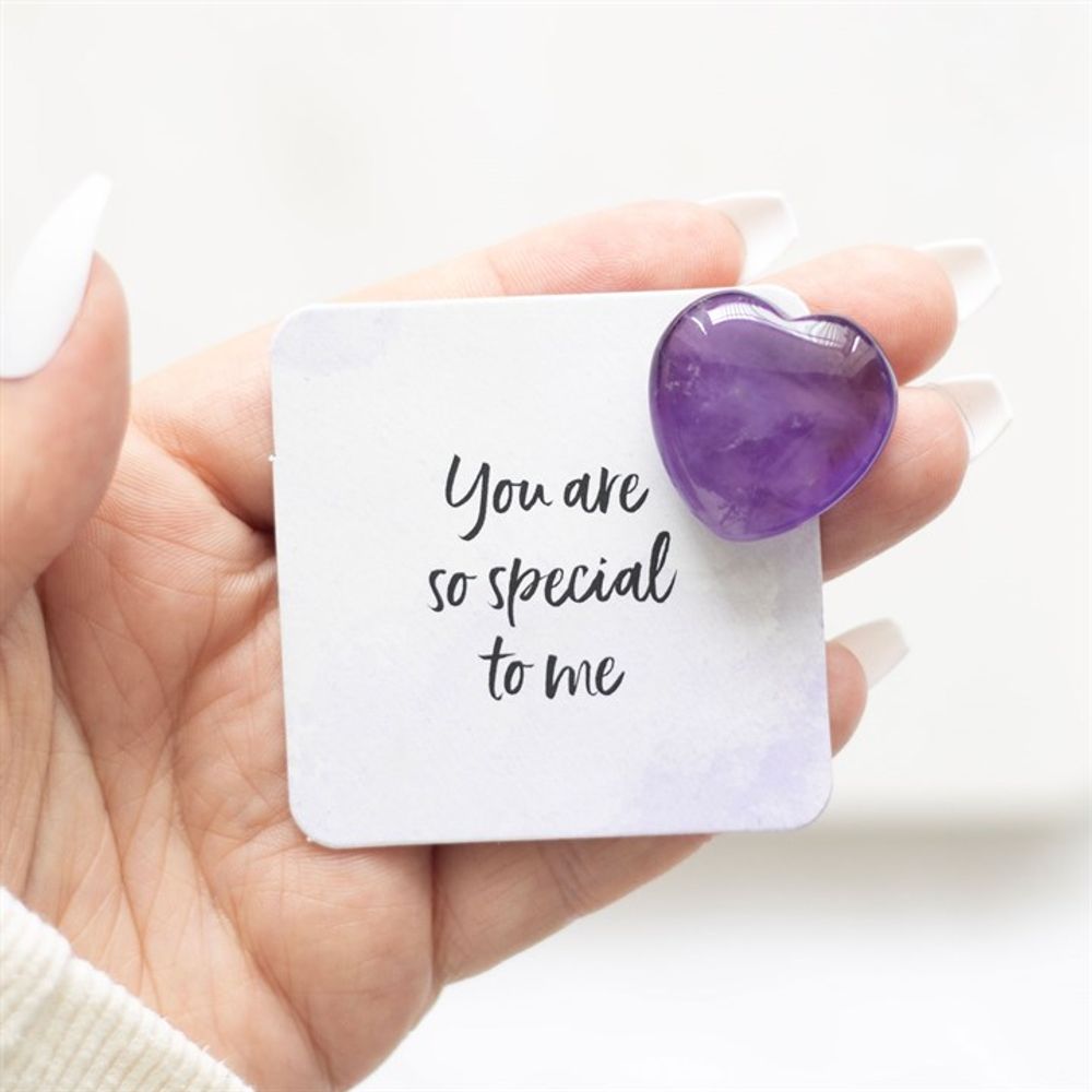 You Are Special to Me Amethyst Crystal Heart in a Bag N/A