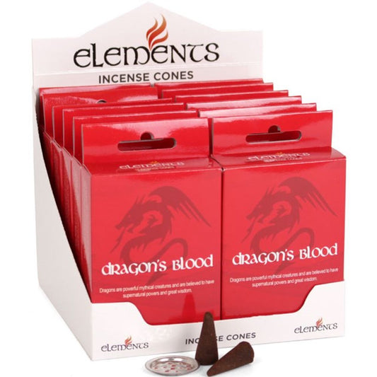 Set of 12 Packets of Elements Dragon's Blood Incense Cones N/A