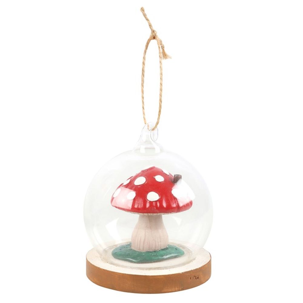 Mushroom House Glass Dome Hanging Decoration N/A