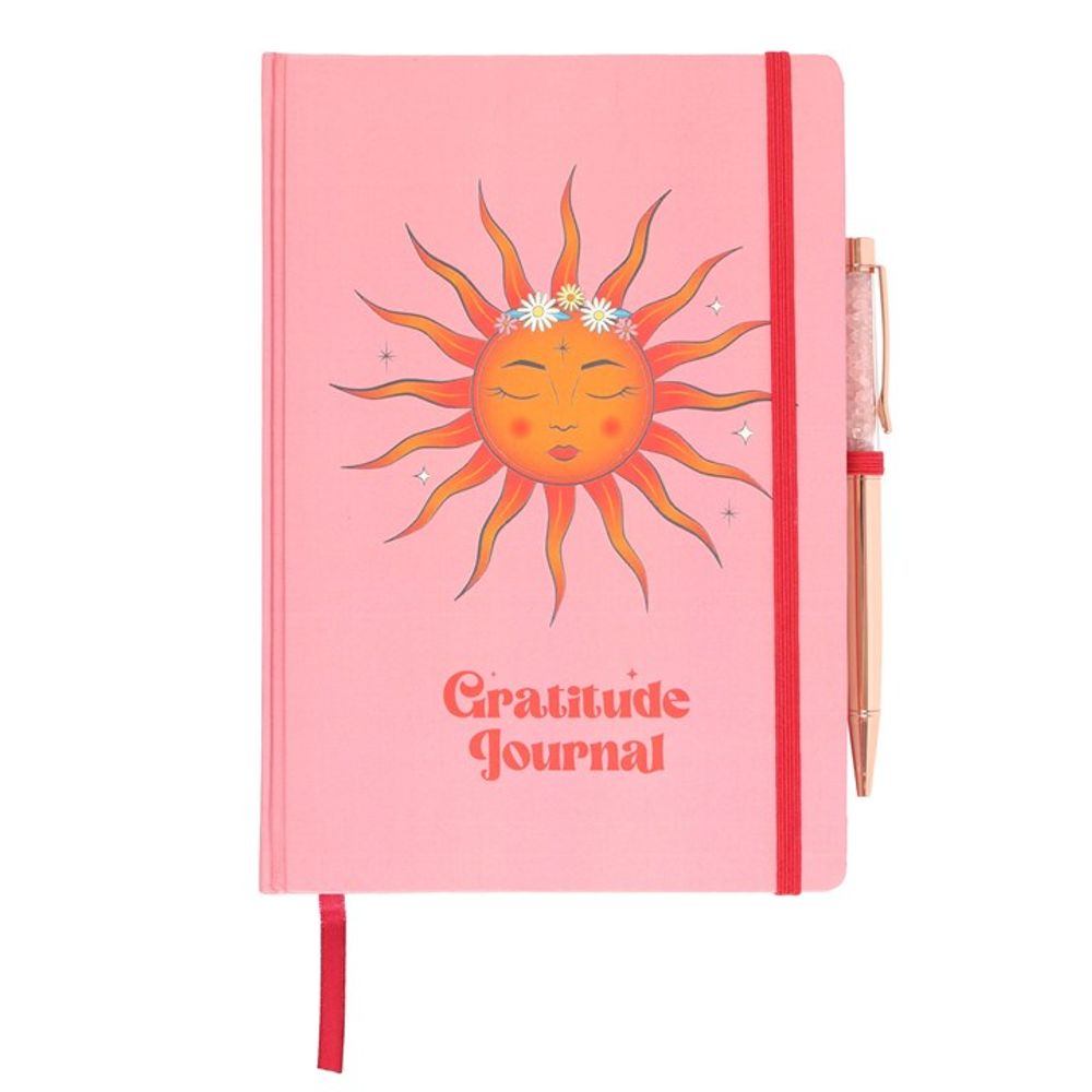 The Sun Gratitude Journal with Rose Quartz Pen N/A