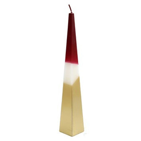 32cm Red and Gold Pyramid Candle N/A