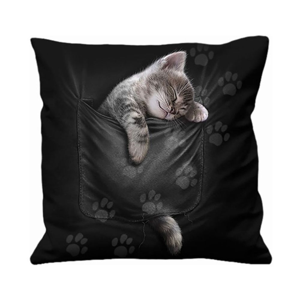 40cm Square Pocket Kitten Cushion by Spiral Direct N/A