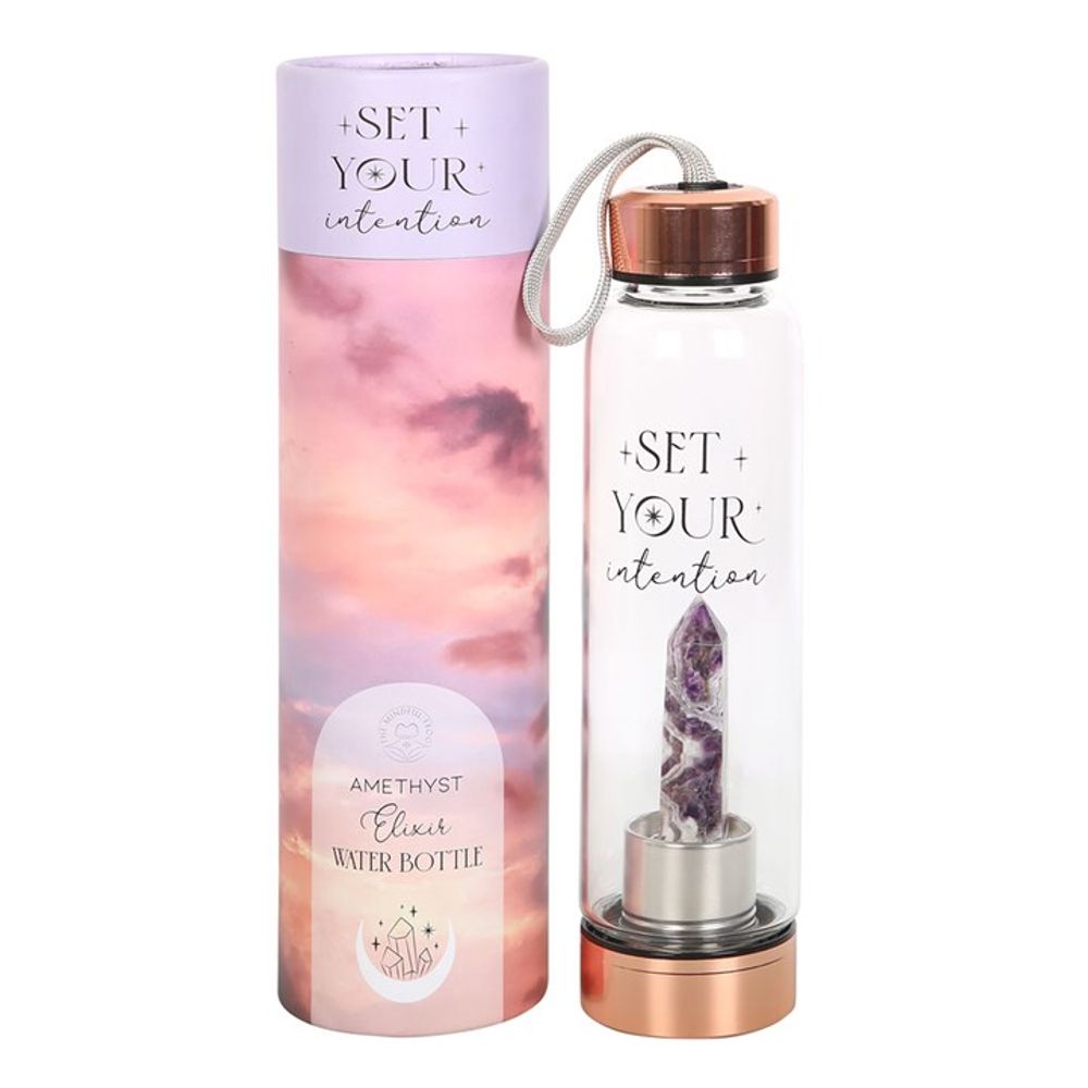 Amethyst Set Your Intention Glass Water Bottle N/A