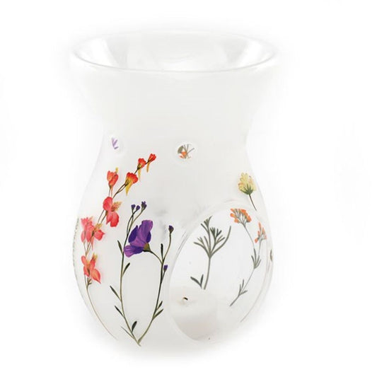 15.5cm Glass Wildflower Oil and Wax Burner N/A