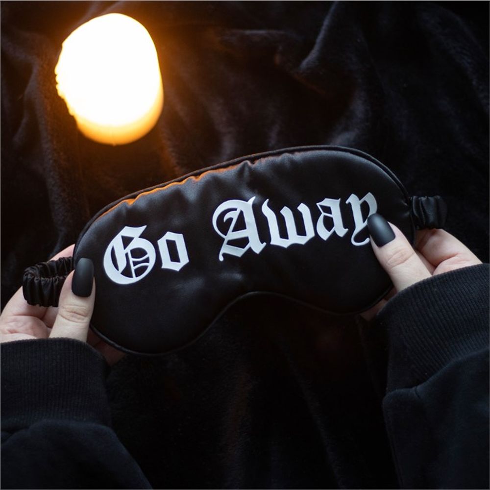 Go Away Gothic Satin Sleep Mask N/A