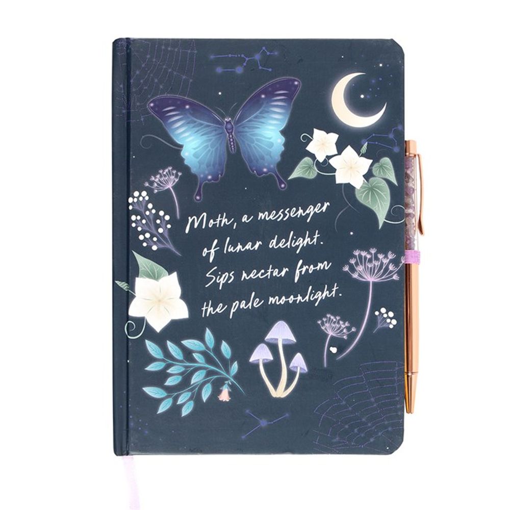 Midnight Moth Journal with Amethyst Pen N/A