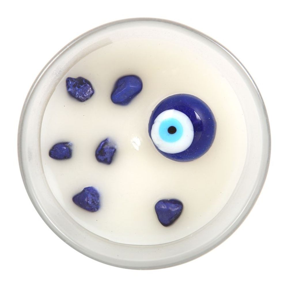 All Seeing Eye White Sage Crystal Chip Protection Candle N/A