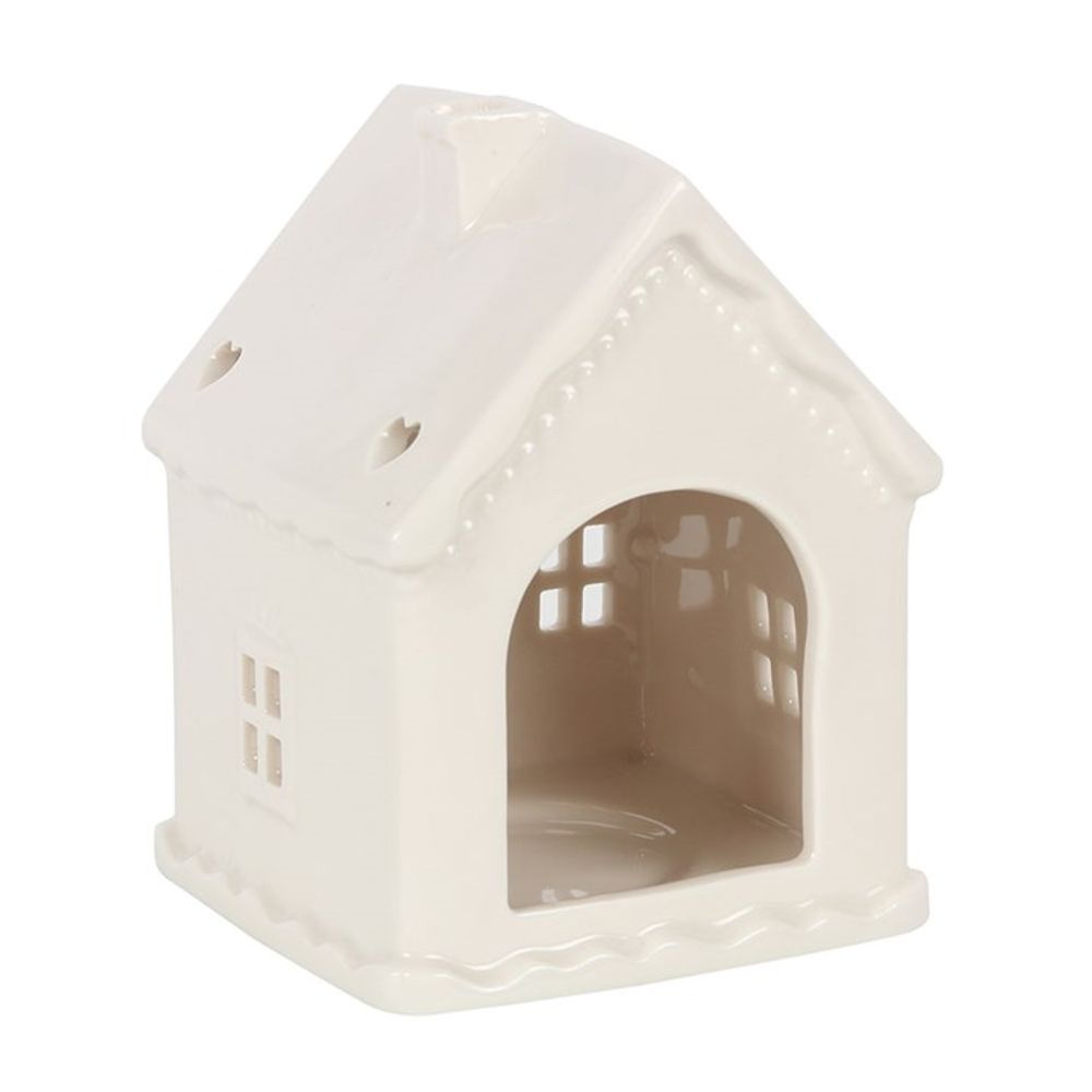 White Gingerbread House Tealight Holder N/A