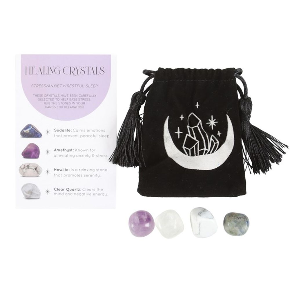 Stress Healing Crystal Set with Moon Trinket Dish N/A