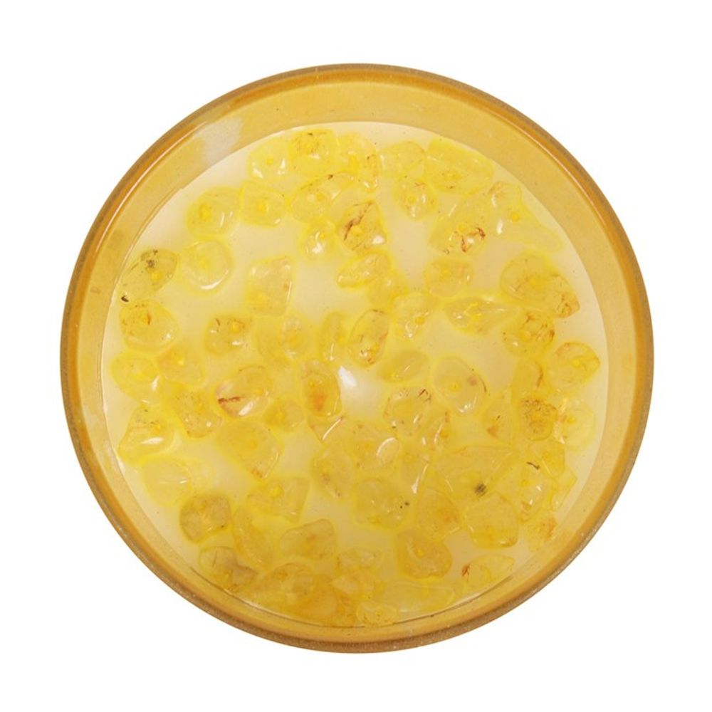 Solar Plexus Chakra Lemon Crystal Chip Candle N/A