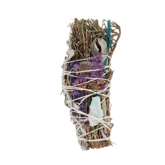 6in Ritual Wand Smudge Stick with Rosemary, Sage and Aventurine N/A