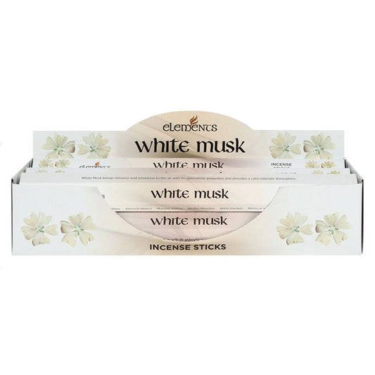 Set of 6 Packets of Elements White Musk Incense Sticks N/A