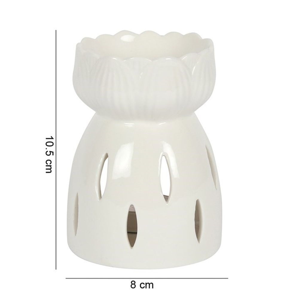 White Gloss Lotus Flower Oil Burner N/A