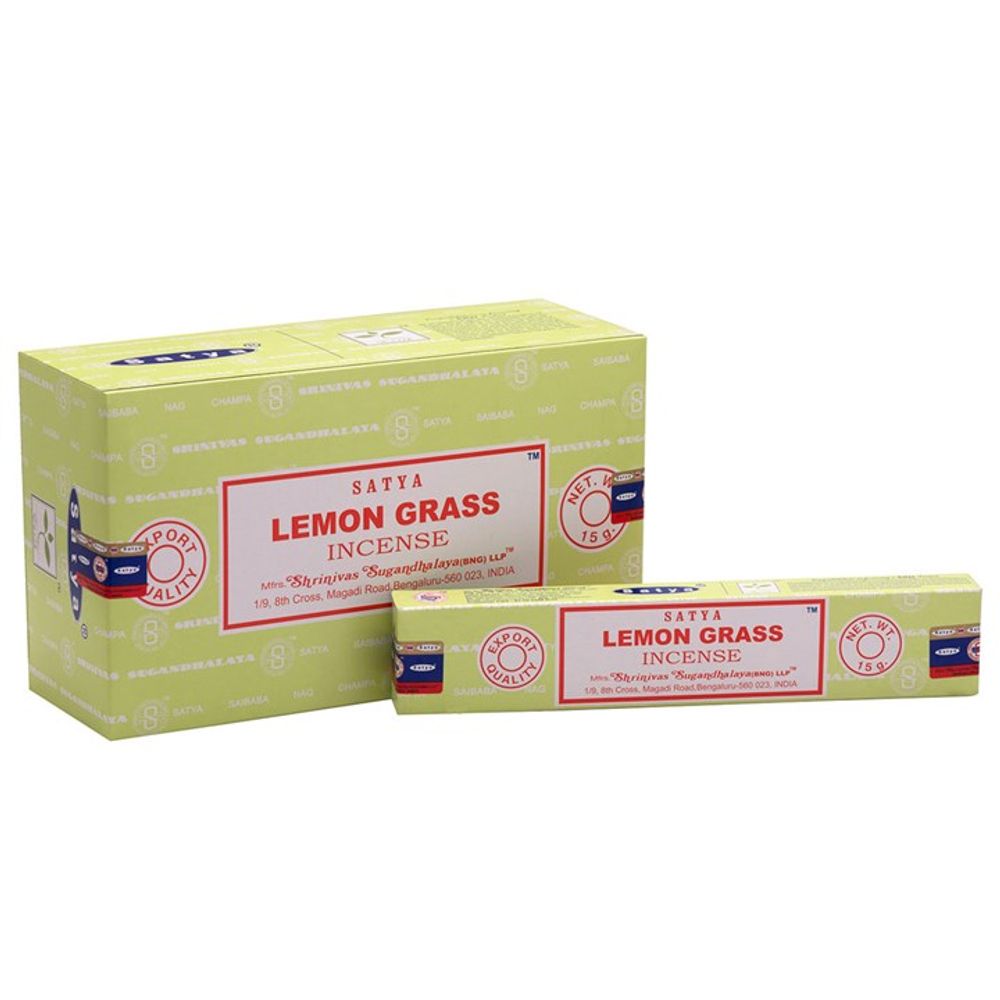 Set of 12 Packets of Lemongrass Incense Sticks by Satya N/A