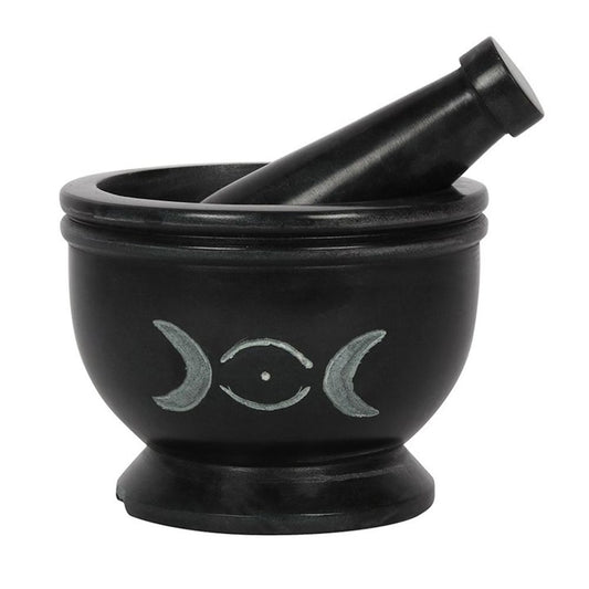 Soap Stone Triple Moon Pestle and Mortar N/A