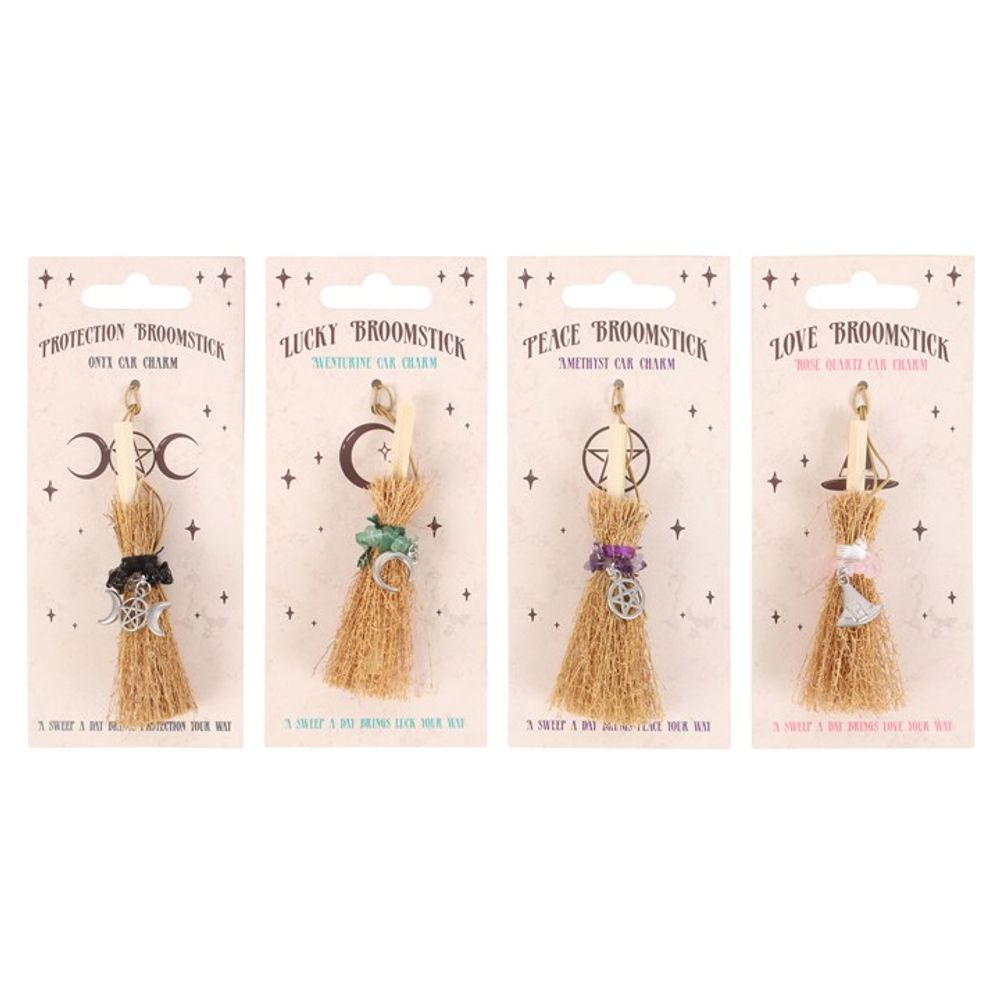 Pack of 12 Lucky Crystal Broomstick Car Charms N/A