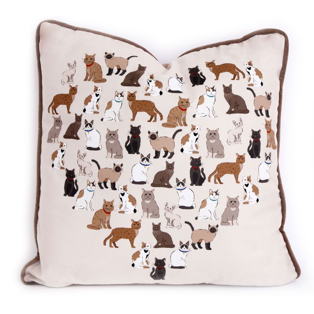 45cm Square Cat Cushion N/A