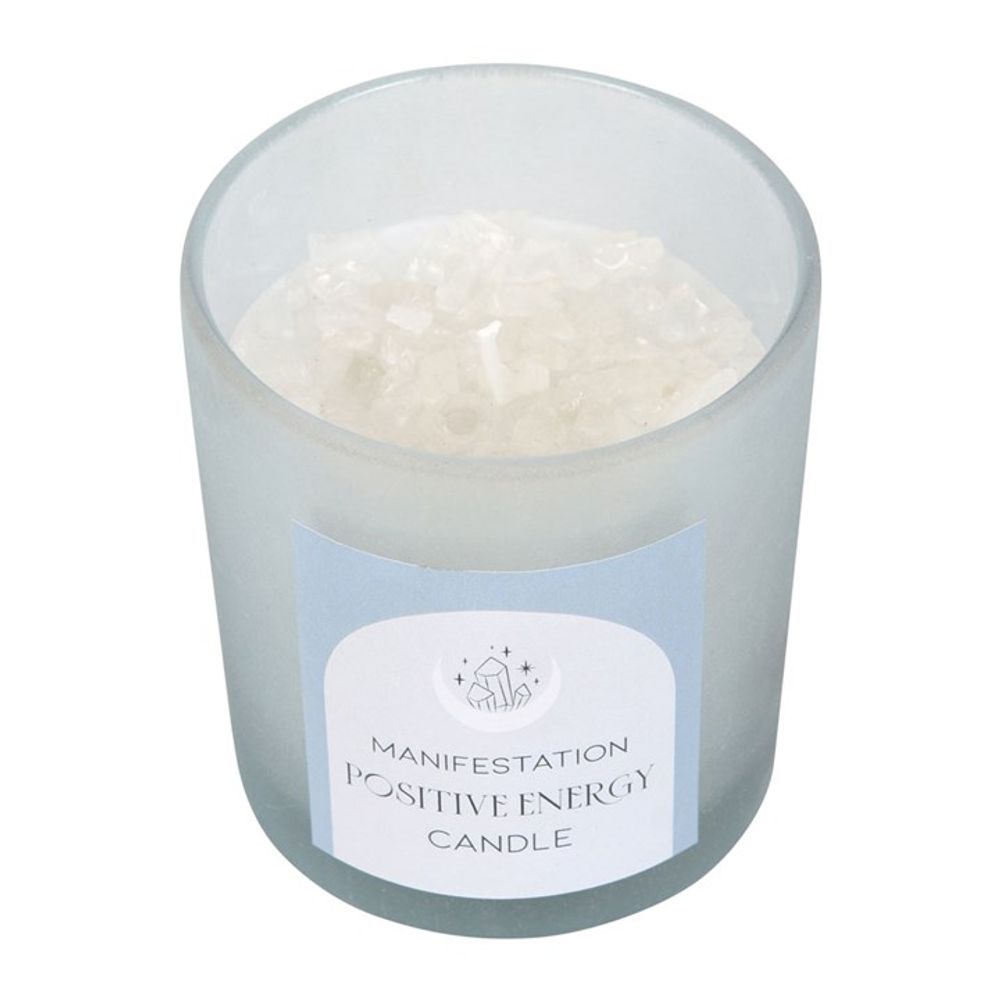 Positive Energy White Sage Crystal Chip Candle N/A