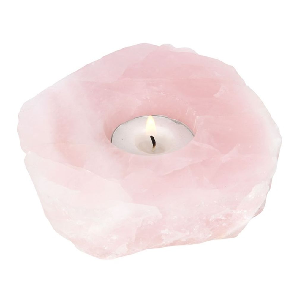 Rose Quartz Crystal Tealight Holder N/A