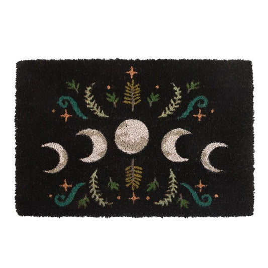 Black Dark Forest Moon Phase Doormat N/A