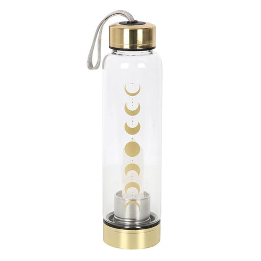 Quartz Moon Phase Glass Water Bottle N/A