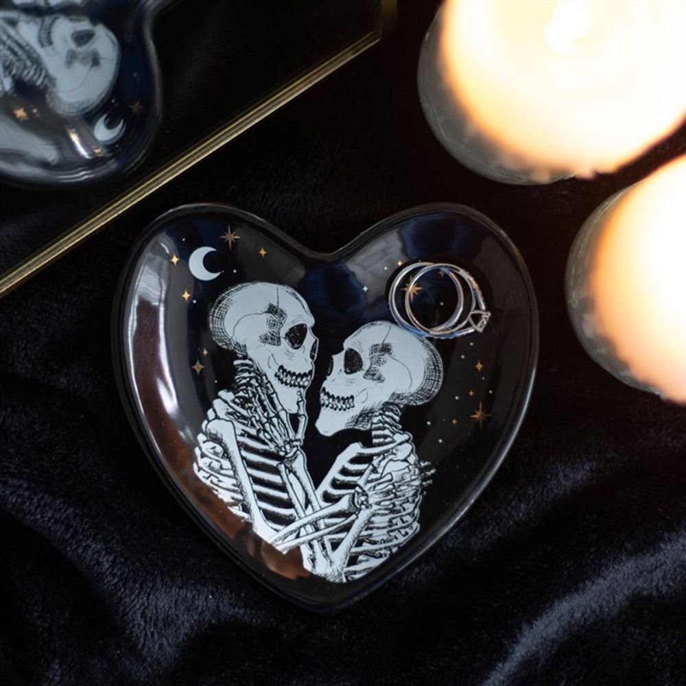 Skeleton Couple Heart Trinket Dish N/A