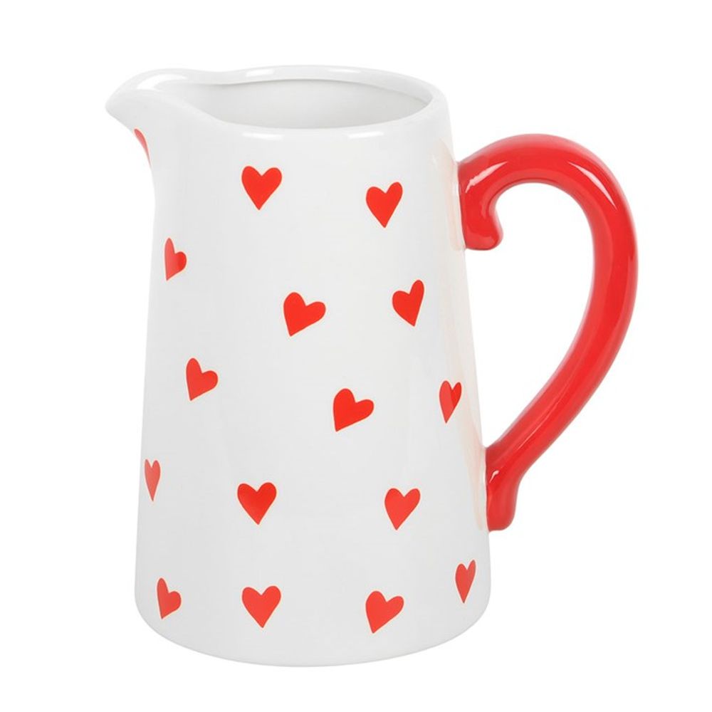 Heart Print Ceramic Flower Jug N/A