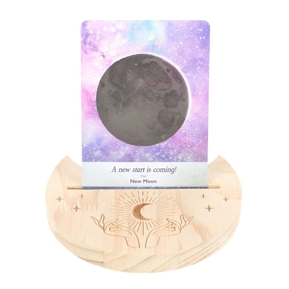 Natural Mystical Hands Crescent Moon Tarot Card Stand N/A