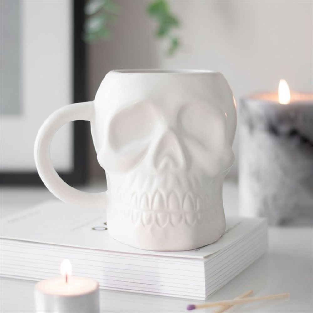 Matte White Skull Mug N/A