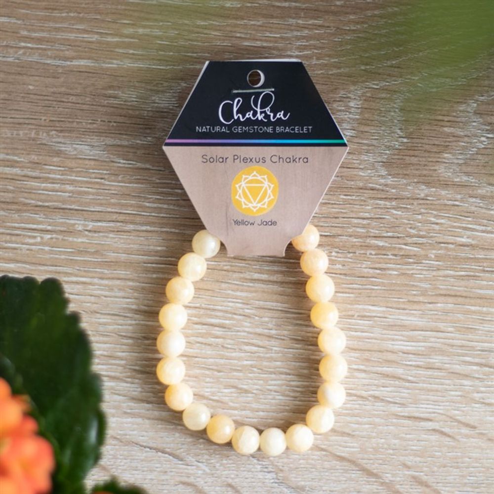 Solar Plexus Chakra Yellow Jade Gemstone Bracelet N/A