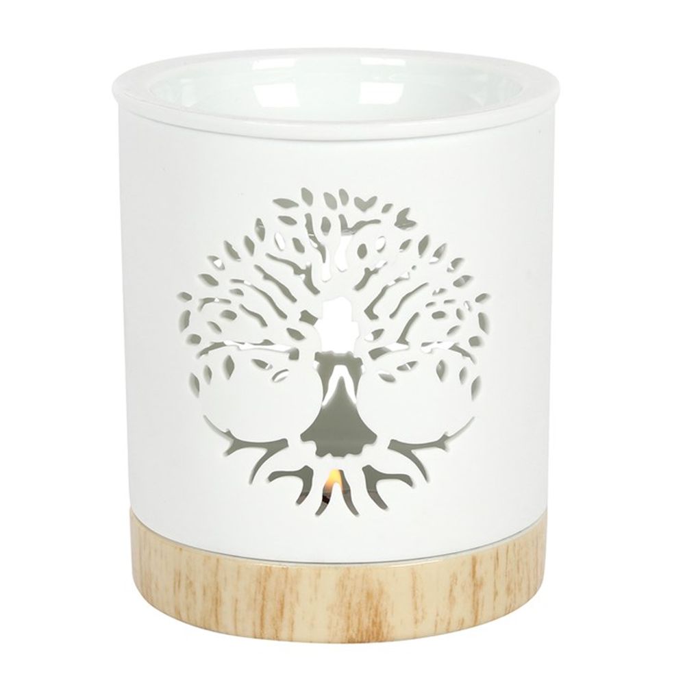 White Tree of Life Cut Out Oil Burner N/A