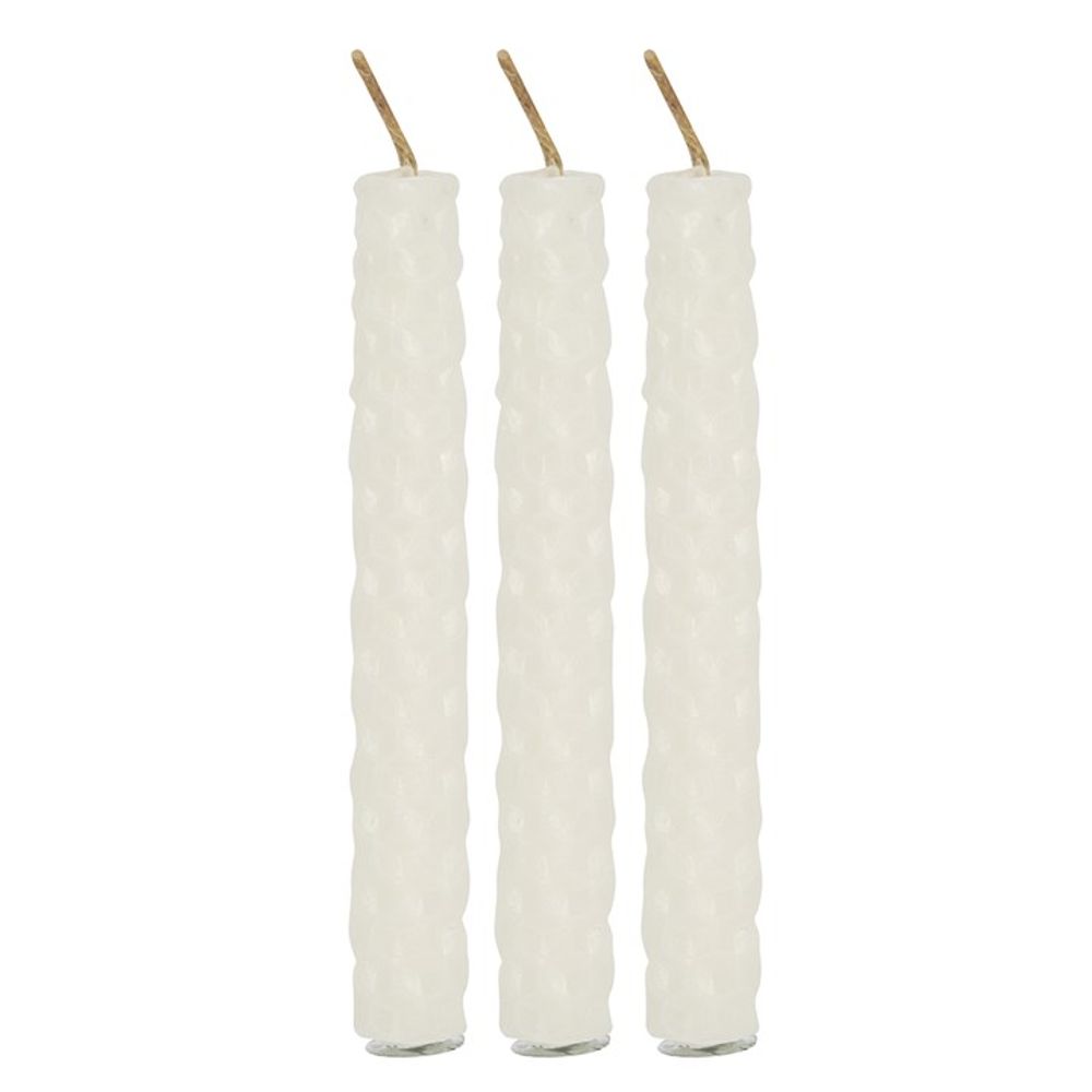 Set of 6 White Beeswax Spell Candles N/A