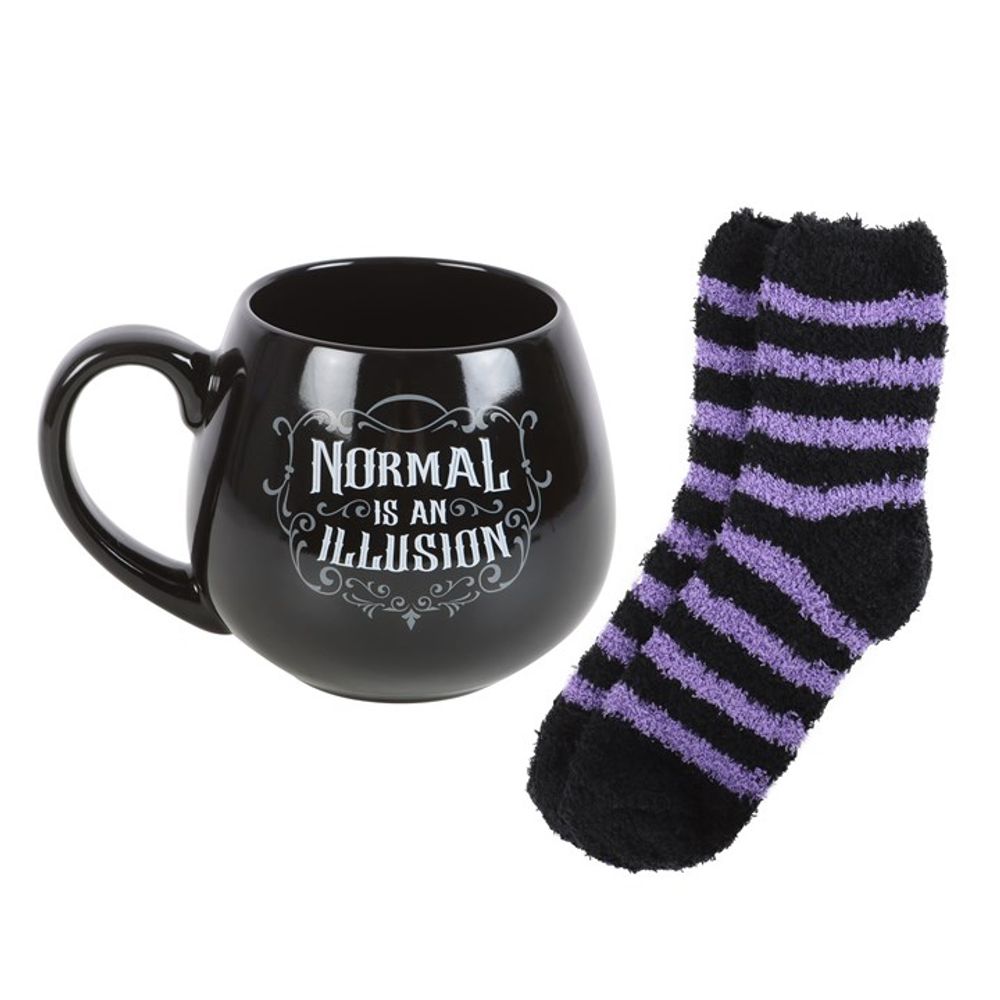 Normal is an Illusion Gothic Mug and Socks Set N/A