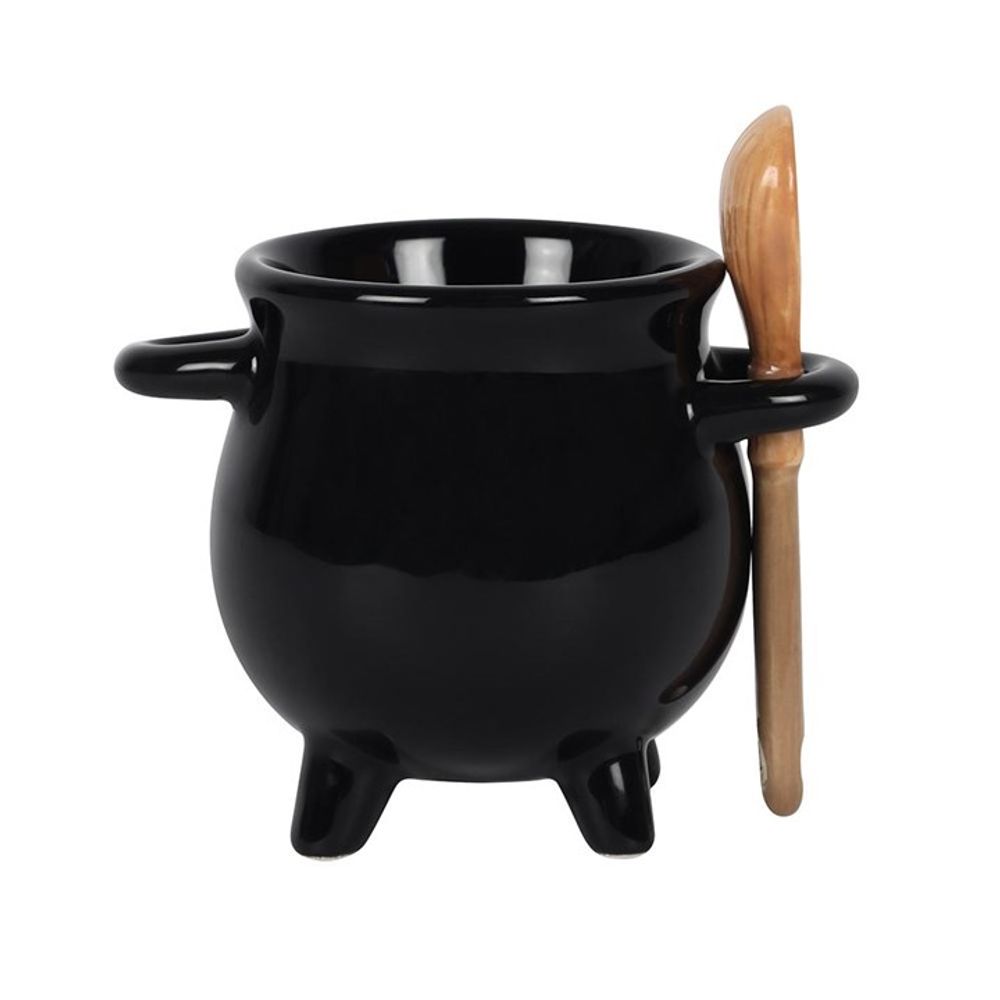 Cauldron Egg Cup with Broom Spoon N/A