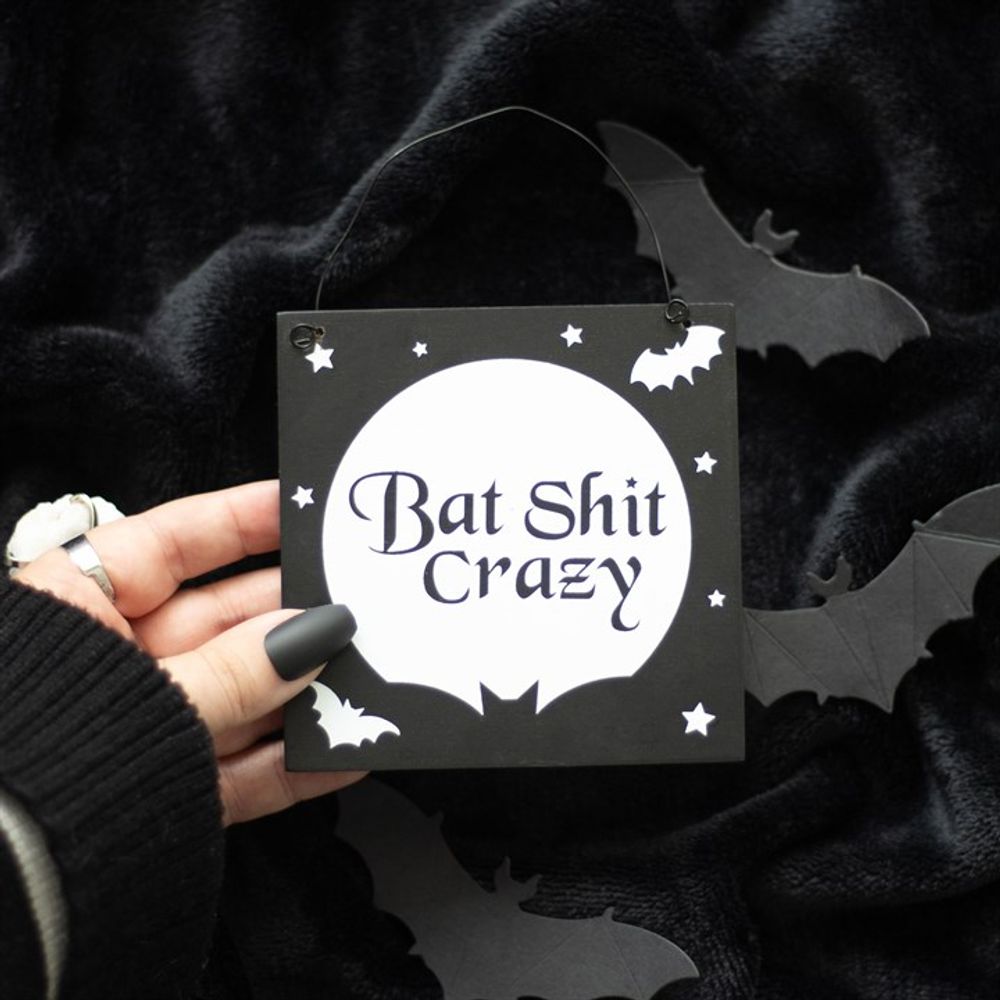 10cm Bat Shit Crazy Hanging Sign N/A