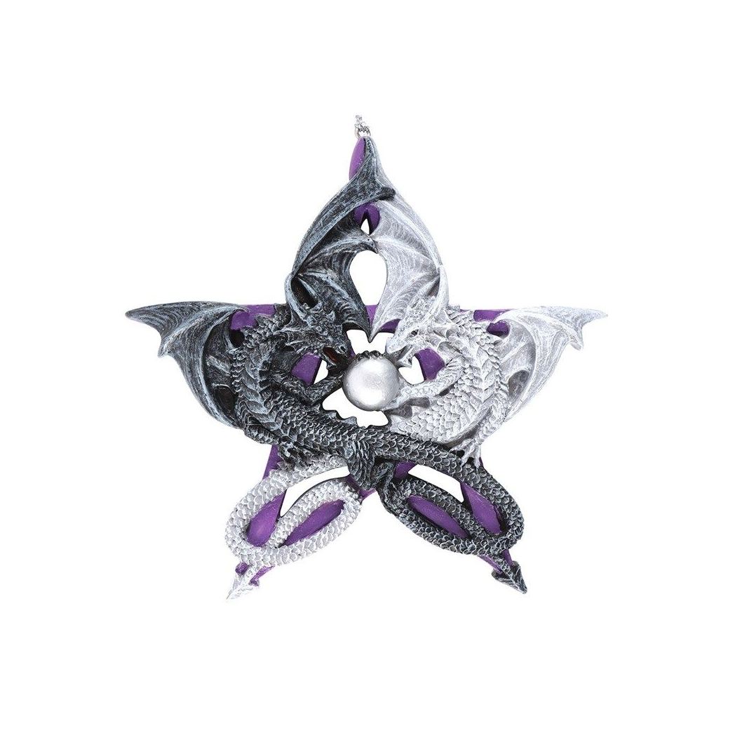 Pentagram Dragon Hanging Ornament by Anne Stokes N/A