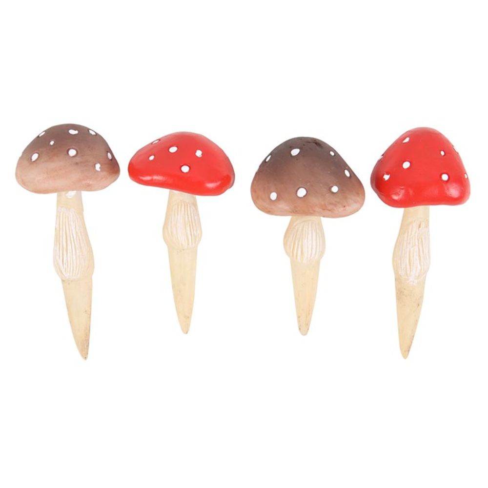 Set of 4 Mini Mushroom Plant Pot Pals N/A