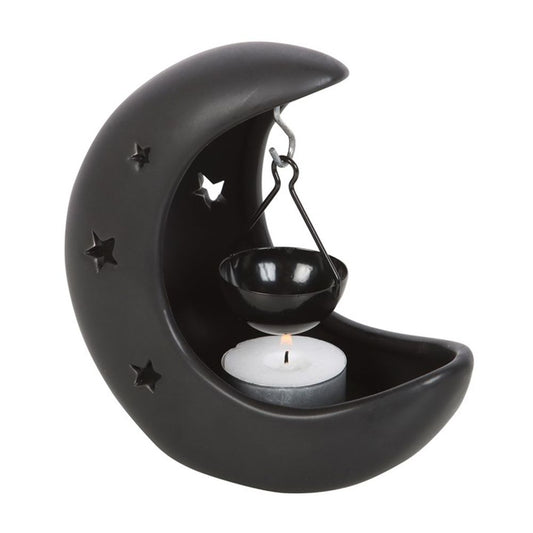 Black Crescent Moon Hanging Oil Burner N/A